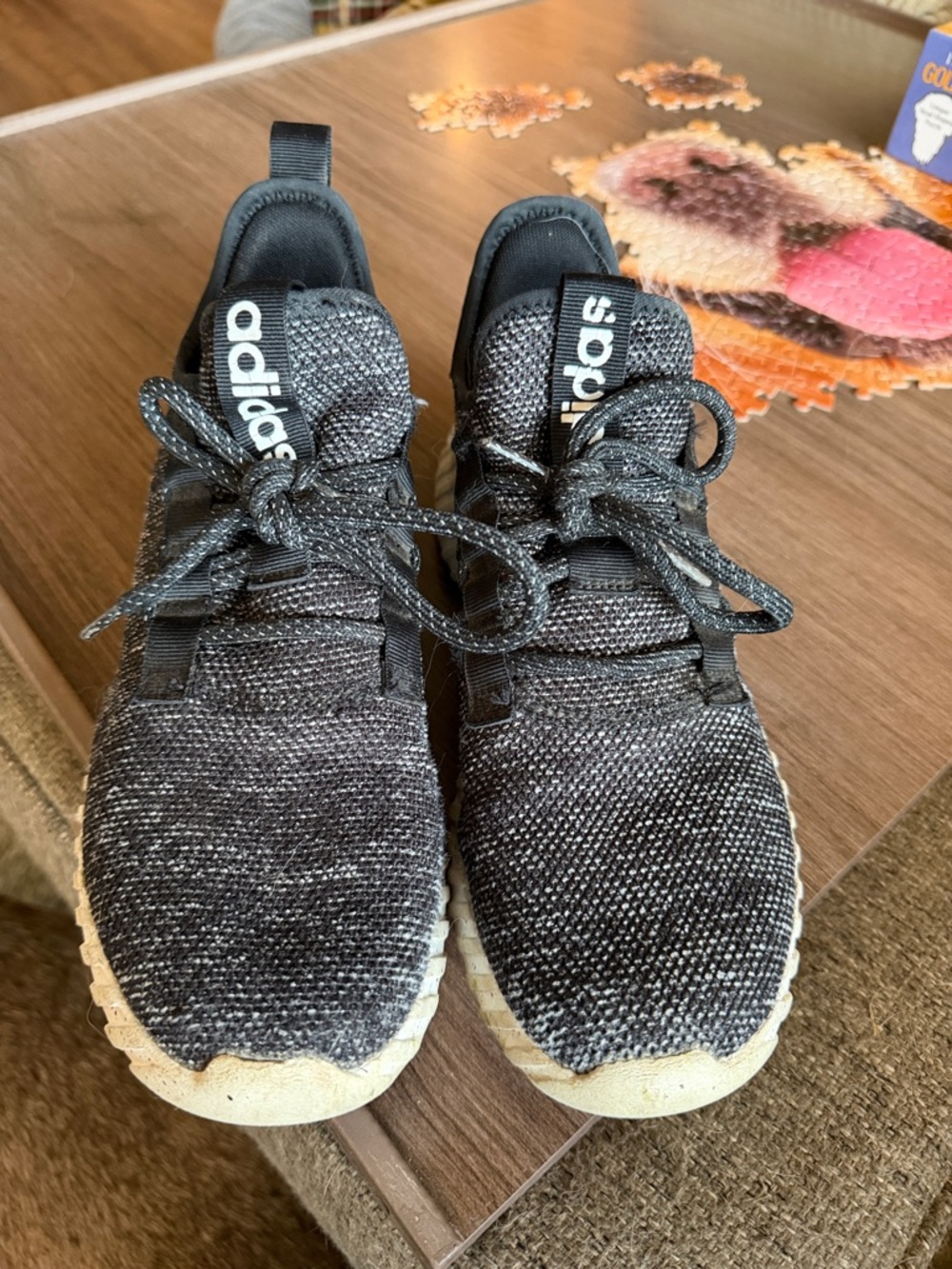 adidas Black and White Athletic Shoes